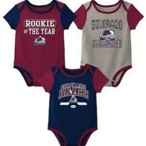 NHL Colorado Avalanche Baby Boys' Bodysuit 3pk Set - 12 months